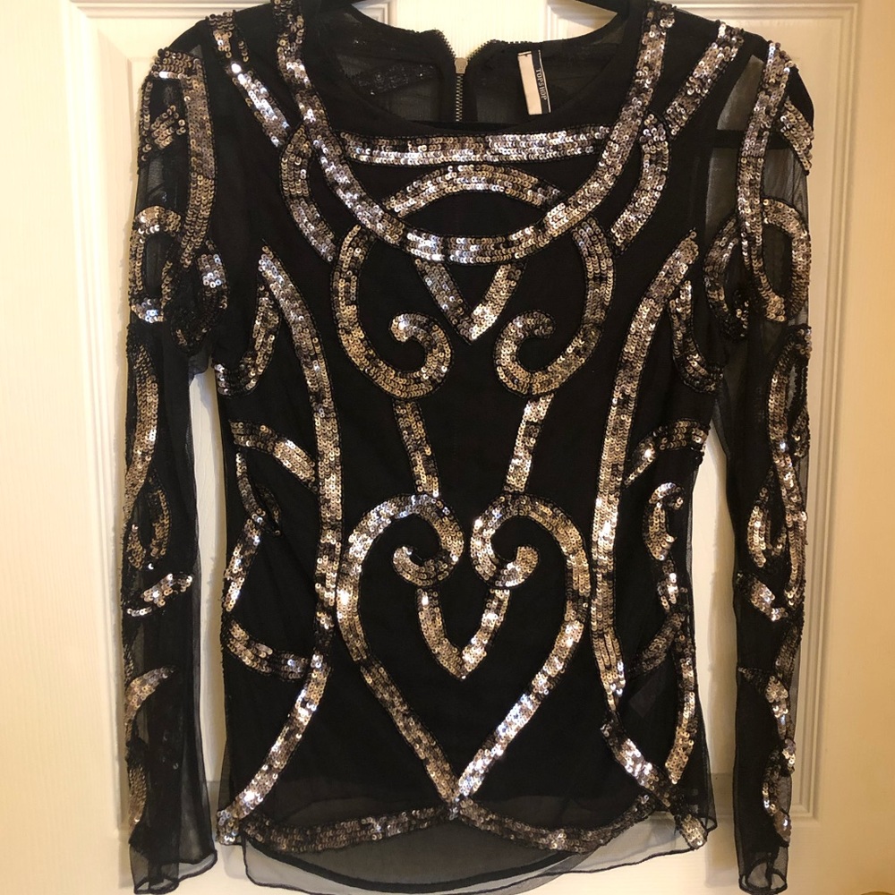 Top shop long sleeved embellished top